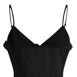 Top Camisero Negro con Volantes para Mujer, sin Mangas, Tirantes Finos, con Lazo Delantero, Estilo Peplum, Casual, Verano, Ajustado, Transpirable - Product Image 4