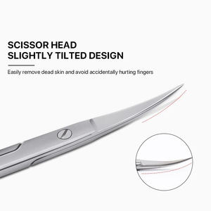 Ciseaux à manucure professionnels en acier inoxydable à pointe courbée pour retirer les peaux mortes et couper les ongles – Ciseaux de salon - Product Image 6