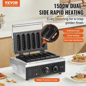 Commercial 1500W Non-Stick Stainless Steel <b>Waffle</b> Maker 6PCS Baker <b>Machine</b> for Corn Hot Dog <b>Waffle</b> Iron Stick <b>Waffle</b> Maker - Product Image 2
