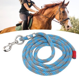 Navy Blue Nylon Lead Rope with Red Stripe and Brass <b>Snap</b> <b>Hook</b> Heavy Duty Horse Rope Lead Rope for Horses Durable Nylon Horse - Product Image 2