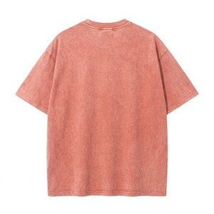 เสื้อยืดโอเวอร์ไซส์พรีเมียมวินเทจฟอกสีสำหรับผู้ชาย สไตล์ลำลองสตรีทแฟชั่น ผ้าฝ้าย 100% เนื้อหนา ทรงหลวม ชายเสื้อยาวด้านหน้า - Product Image 2