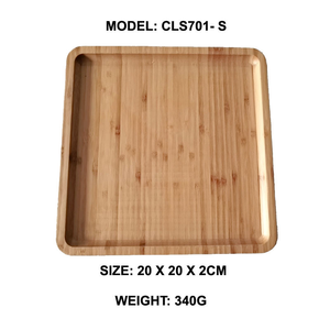 Square Wooden Bamboo <b>Circle</b> <b>Tray</b> for Coffee Table, Food, Ottoman - Product Image 6
