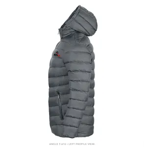 Chaqueta acolchada gris personalizada para hombre, con capucha, cálida para invierno, tipo parka, diseño personalizado y servicio OEM - Product Image 2