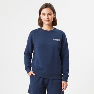 Sweat-shirt en molleton de coton pour femme, col rond, personnalisable, vêtement uni, mode décontractée, vêtements d'hiver, tissu doux - Product Image 1
