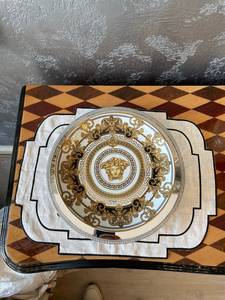 Brass Serving <b>Stand</b>, Handmade <b>Cake</b> Holder Silver Placemat Footed - Product Image 4