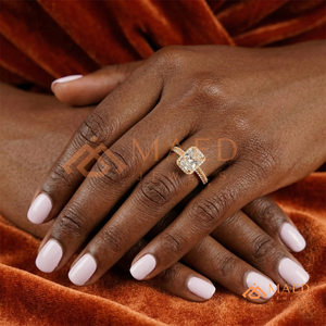 แหวนเพชรทรงเรเดียนท์คัท ทองแท้ 14K 18K แบบสั่งทำพิเศษ วงแหวนสองแถวประดับเพชรแบบพาเว่ แหวนแต่งงานเพชรแล็บโกรว์ โรงงานเครื่องประดับชั้นดี - Product Image 4