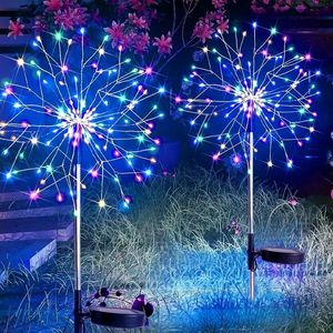 Luci Solari a LED Effetto Fuochi d'Artificio 120 LED IP4X, Luci Fatate a Stella con 8 Modalità di Illuminazione, Alimentate a Energia Solare per Sentieri, Cortili e Decorazioni Esterne - Product Image 6