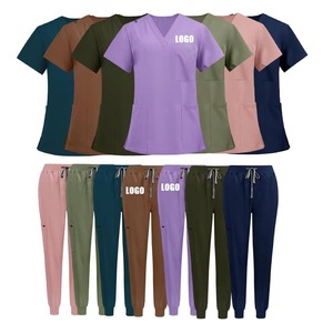 Wholesale New Factory Made Cotton Dobby Fabric Unisex Hospital <b>Scrub</b> <b>Sets</b> with Needle Detection Blouses & Shirts - Product Image 3