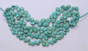 Perles de turquoise naturelle d'Arizona facettées en forme de cœur, taille 7 à 8 mm, qualité supérieure, pierres précieuses authentiques de turquoise d'Arizona. - Product Image 2