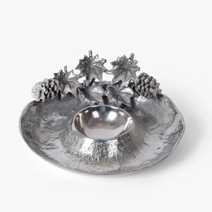 Bol décoratif en métal fait main, écologique, avec feuilles d'érable et cônes de pin, style vintage, passe au lave-vaisselle et résistant à la chaleur - Product Image 6