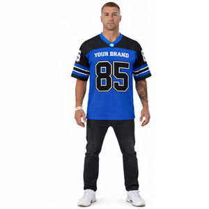 Maillot de football américain personnalisé pour homme, en mesh, avec logo OEM imprimé, tenue d'équipe respirante, style streetwear oversize - Product Image 4