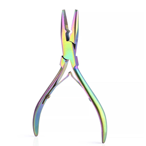 Rainbow Color Hair Extensions Styling <b>Tools</b> Micro Beads Sealing Pliers Steel Hair Pliers Salon <b>Tool</b> Accessories With Rexine Case - Product Image 1
