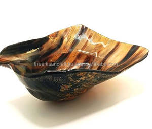 Eco-Friendly Polished Horn Serving Bowl Artisan Crafted Modern <b>Desk</b> Accessory for Presents Stocked Key Holding or Salad Use - Product Image 5