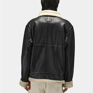 Veste en cuir PU vintage pour homme NESTA SPORTS OEM 2025, mode hiver, fermeture éclair, noire, style streetwear - Product Image 4