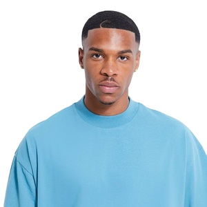 เสื้อยืดคอกลมชายโอเวอร์ไซส์ผ้าคอตตอน100% ป้องกันการยับย่นระบายอากาศได้ยาวเปิดไหล่ปล่อย - Product Image 4