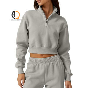 Sudadera Corta de Forro Polar para Mujer, Sudadera Informal Estampada - Product Image 3