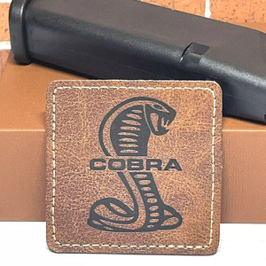 Wholesale Leather Logo <b>Patches</b> for Caps <b>Jackets</b> Bags Custom Burnished Finish Durable Apparel Branding Labels - Product Image 1