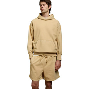 Conjunto de Sudadera con Capucha y Pantalones Cortos de Forro Polar Transpirable 100% Algodón para Hombre, Marca Personalizada, Ropa Casual de Primavera - Product Image 2