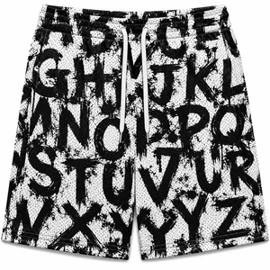 Shorts de bain décontractés pour hommes grande taille à imprimé léopard, taille mi-haute avec cordon de serrage, 100 % polyester - Product Image 6