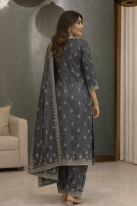 Nuevo conjunto elegante de kurta, salwar y dupatta de algodón bordado para mujer, ideal para oficina y fiestas. - Product Image 3