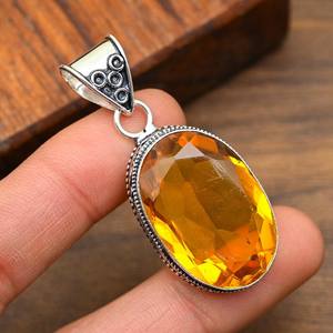 Colgante de Topacio Miel Hecho a Mano en Plata de Ley 925, Hermoso Colgante de Joyería de Topacio Miel Natural, Regalo para el Amor - Product Image 4