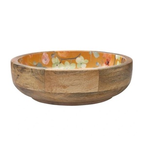 Bol de service multifonctionnel en bois d'acacia naturel, design minimaliste, résistant à la chaleur, fait main, léger, écologique, pour les fêtes - Product Image 3