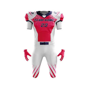 Men American Football <b>Pants</b> <b>Padded</b> Red Belt Closure Athletic Fit Adult All Seasons Polyester Solid Color - Product Image 2