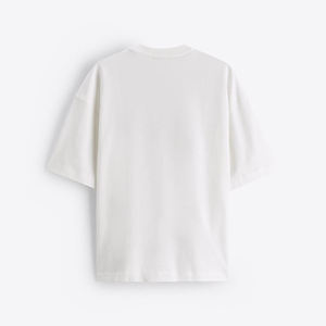 <b>Men's</b> Oversized White T-Shirt <b>Short</b> <b>Sleeve</b> O-Neck Solid Color Knitted Casual Fit 100% Cotton - Product Image 6