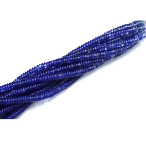 Perles plates en quartz bleu, forme rondelle, 5-6 mm |   Perles d'espacement en pierres précieuses de couleur bleu bio |   Fournitures de fabrication de bijoux en rondelles lisses - Product Image 5