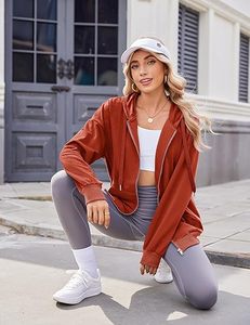 Custom Women Hooded Casual <b>Zipper</b> <b>Sweatshirt</b> Fashion Sports Loose Thin Long Sleeve Hooded Jacket <b>Sweatshirts</b> - Product Image 5