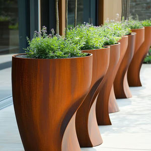 Macetas de madera personalizadas rectas/curvadas para exteriores, fabricante de macetas de acero corten para jardín. - Product Image 1
