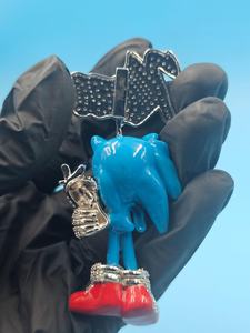 Colgante de Moissanita Sonic The Hedgehog, Plata 925, Amuleto de Dibujos Animados, Joyería Temática de Lujo, Regalo Unisex - Product Image 2