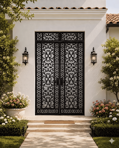 KHP Traditional Rustic Wrought Iron Exterior Entry Gate Decoration Manual <b>Swing</b> Style Finished Surface Garden Use 1 Year - Product Image 5