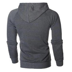 Sudadera con Capucha Roja para Hombre, Cierre de Cremallera, Corte Ajustado, Informal, Tejida, de Poliéster y Algodón, Color Sólido, para Otoño, Producción Harry Johnson - Product Image 6