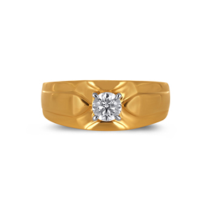 Bague solitaire pour homme Imperial Titan, luxe, or jaune 18 carats, diamant solitaire pour homme, diamant taille brillant rond - Product Image 4