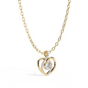 Pendentif Infinity en Moissanite, plaqué or massif 18 carats, taille brillant rond, serti clos, bijou de luxe romantique unisexe - Product Image 1