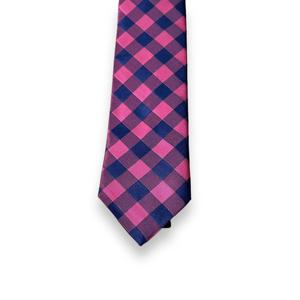 <b>Tie</b> Benon <b>Men's</b> Pink and <b>Blue</b> Plaid Polyester <b>Tie</b>-Perfect Gift Idea - Product Image 1