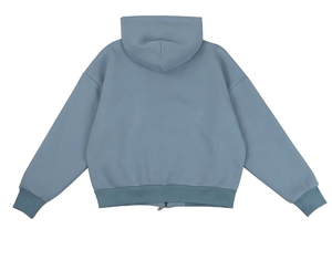 เสื้อฮู้ดซิปโอเวอร์ไซส์ ยูนิเซ็กส์ สีพื้น คอตั้ง ผ้าเฟรนช์เทอร์รี่ 100% คอตตอน แขนปกติ สวมใส่สบาย ระบายอากาศได้ดี เหมาะสำหรับฤดูใบไม้ร่วง - Product Image 5