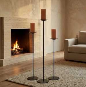 Luxury Handmade <b>Black</b> Iron Taper Candle Holder Set Modern Nordic Decorative Metal <b>Candlestick</b> Stand for Home Decoration - Product Image 1