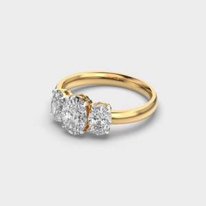 Anillo de Tres Piedras con Diamante Ovalado de Laboratorio IGI, Grado D-E-F VVS-VS, Oro Blanco, Oro Rosa, Plata, Suministro Profesional de Joyería al por Mayor - Product Image 4