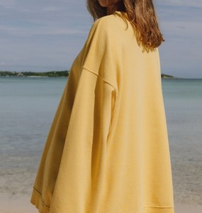 Sweat-shirt personnalisé en gros pour femme, coupe oversize, imprimé, en coton molletonné French Terry épais, col ras du cou, vierge - Product Image 2