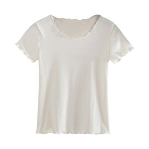 เสื้อยืดผู้หญิงผ้าถักแบบลำลองทรงปกติ ผลิตจากใยไผ่ผสมวิสโคส ออร์แกนิค เป็นมิตรกับสิ่งแวดล้อม ระบายอากาศได้ดี พร้อมคุณสมบัติแห้งเร็ว - Product Image 1