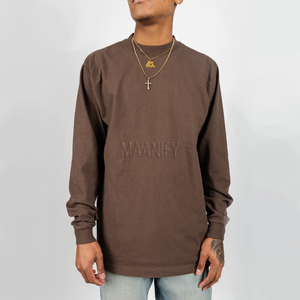 เสื้อยืดแขนยาวผู้ชายทรงโอเวอร์ไซส์ ผ้าคอตตอนหนานุ่ม สไตล์สตรีทแวร์ วินเทจ ลุคซักยีนส์ คอกลม ไม่มีลาย สไตล์ฮิปฮอป - Product Image 1