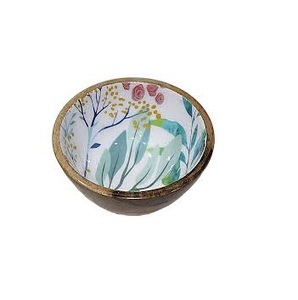 Tazón de madera hecho a mano para ensalada, tazón de servir esmaltado con patrones, tazón de madera apto para alimentos, tazón decorativo para arroz y cereales, tazón para aperitivos y dulces, tazones de madera - Product Image 1