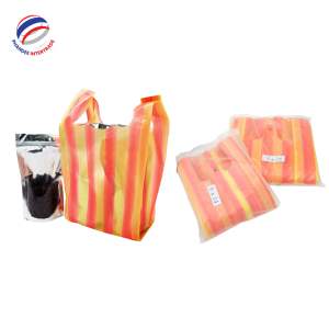 ถุงพลาสติกโพลีเอชดีลายทางคุณภาพส่งออกปรับแต่งได้สำหรับเสื้อผ้าไทยทนทานสำหรับเสื้อผ้าซูเปอร์มาร์เก็ต - Product Image 1