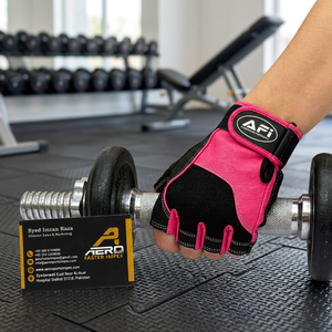 Unisex Pink Black Microfiber Fitness <b>Gloves</b> PU Leather Fingerless Adjustable Wrist Strap Gym <b>Weight</b> Training Strength - Product Image 3