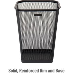 Ensemble de 2 poubelles de bureau noires en métal maillé, 9,75'' L x 9,75'' L x 12,25'' H - Product Image 4