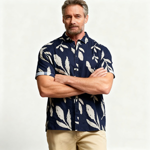 Chemises boutonnées à manches courtes pour hommes, motif à pois, coupe ajustée, respirantes, style décontracté, par un créateur de mode de renom, ODM Printemps - Product Image 2