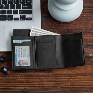 Tilonstar tvc302l vải mô hình da RFID Pop Up Ví nhôm trường hợp thẻ tín dụng chủ thẻ ví cho nam giới - Product Image 5