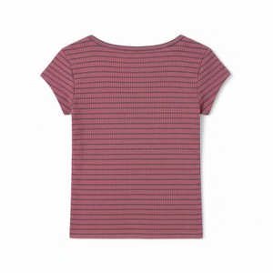 Camiseta de Verano de Manga Corta a Rayas para Mujer, de Alta Calidad, Corte Ajustado, Transpirable y de Secado Rápido, por Routine Vietnam - Product Image 3